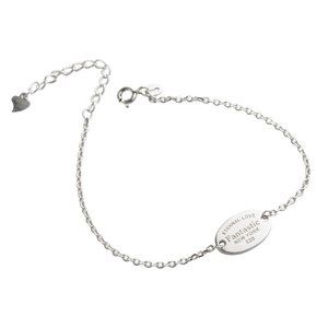 Eternal Love Fantastic New York tag bracelet in sterling silver with oval tag.